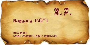 Magyary Pál névjegykártya